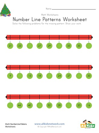 christmas number line worksheet all kids network