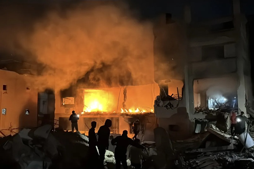 إصابات باعتداء طيران الاحتلال الإسرائيلي على حي الدرج شرق مدينة غزة