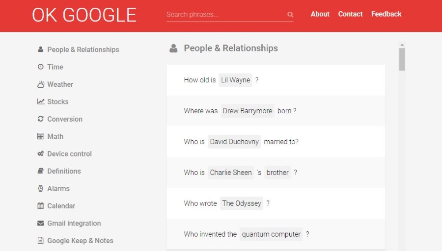 all okay google commands