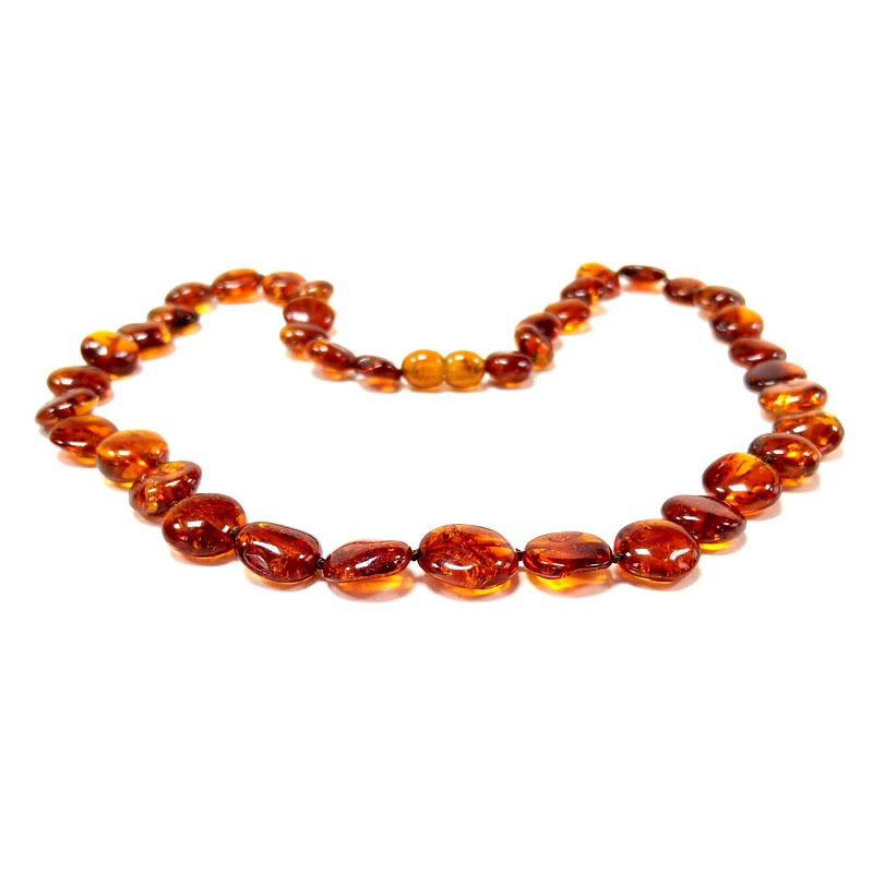 Colar de âmbar adulto olive cognac polido premium Âmbar