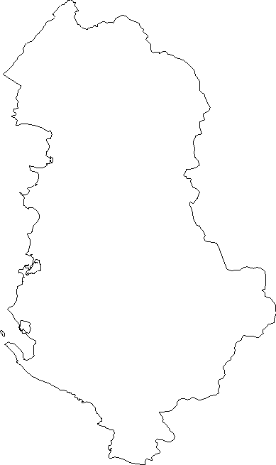 blank outline map of albania