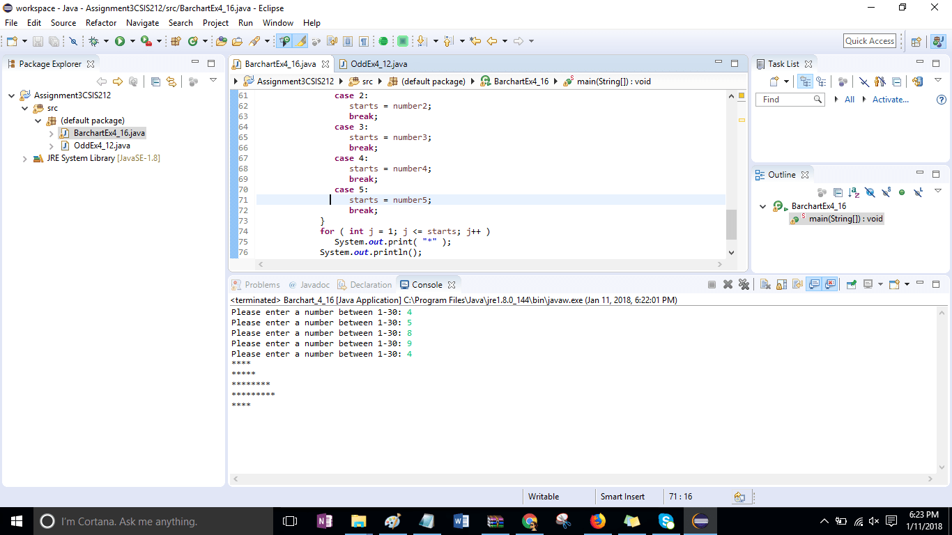 CSIS 212 Programming Assignment 3 Bar Chart Printing Program Solved ...