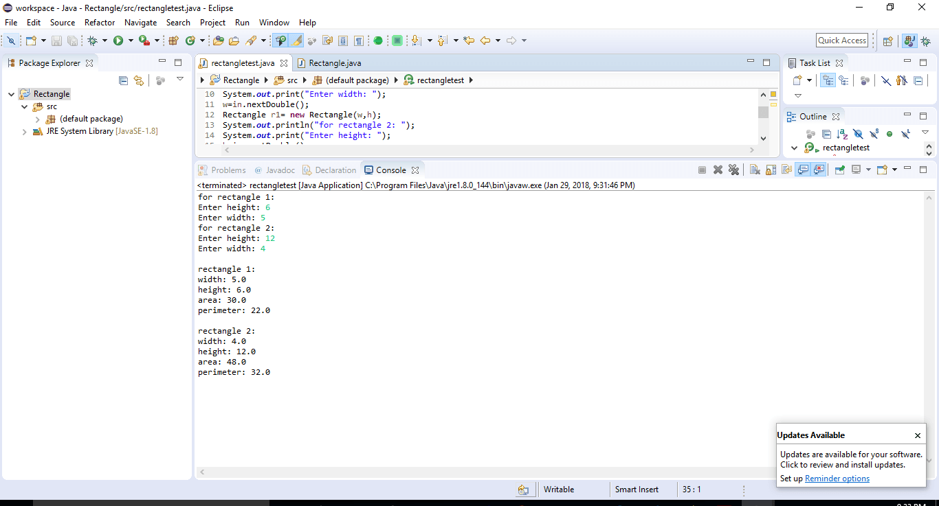 Rectangle class in Java ankitcodinghub