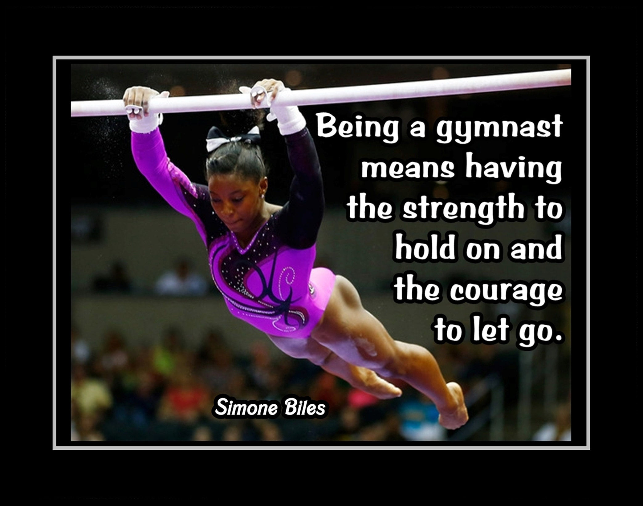 printable simone biles you owe it to yourself gymnastics quote poster
