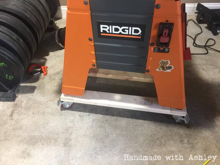 DIY Ridgid Jointer Mobile Base Handmade with Ashley