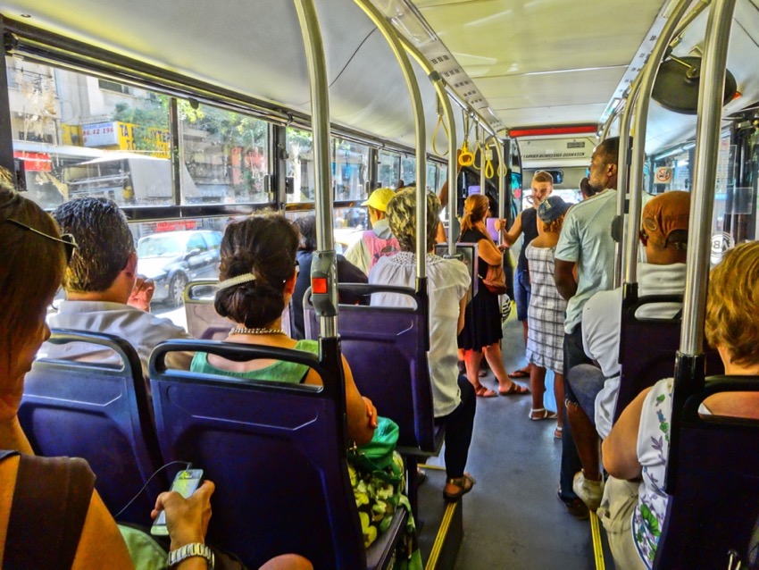 Choose where you want to get on and off; Athens Public Transportation Buses Tram And Trolleys
