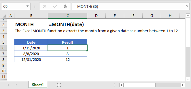 If you need to calculate the first or last day of a month, the eomonth (end of month) function works well. Excel Month Formula Calculate The Month Of A Given Date