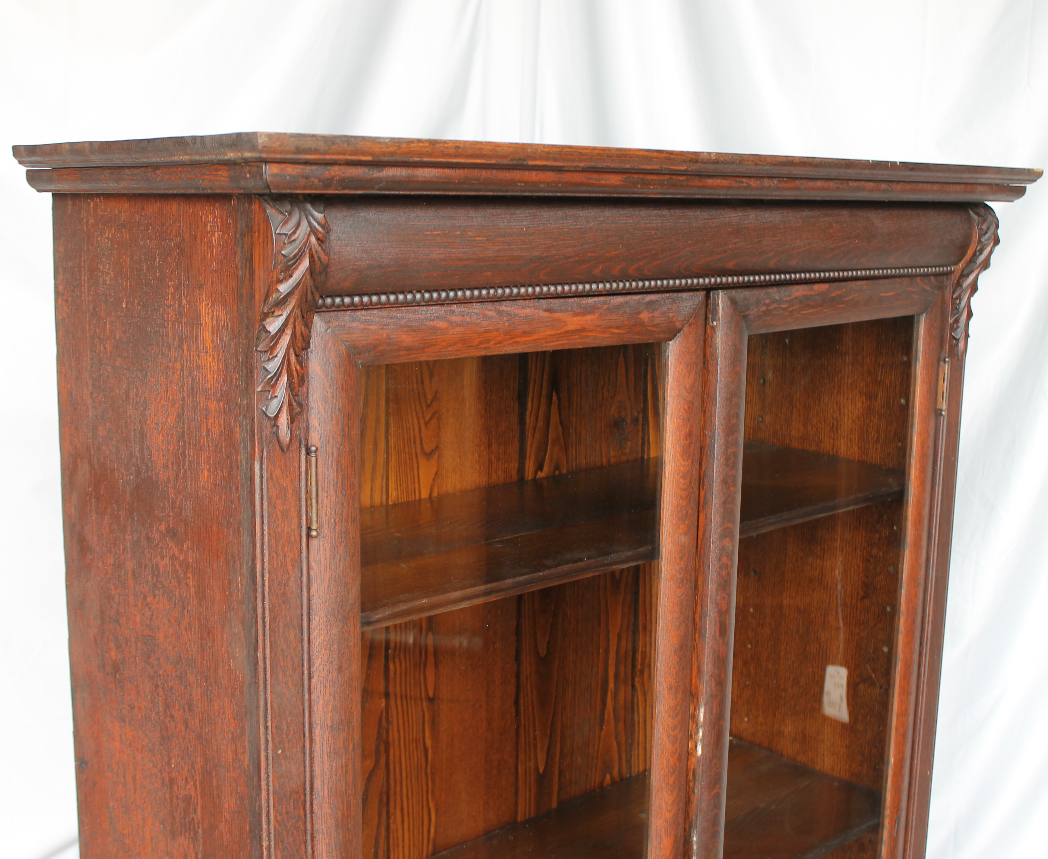 It is made out of white pine. Bargain John's Antiques | Antique Two Door Oak Bookcase