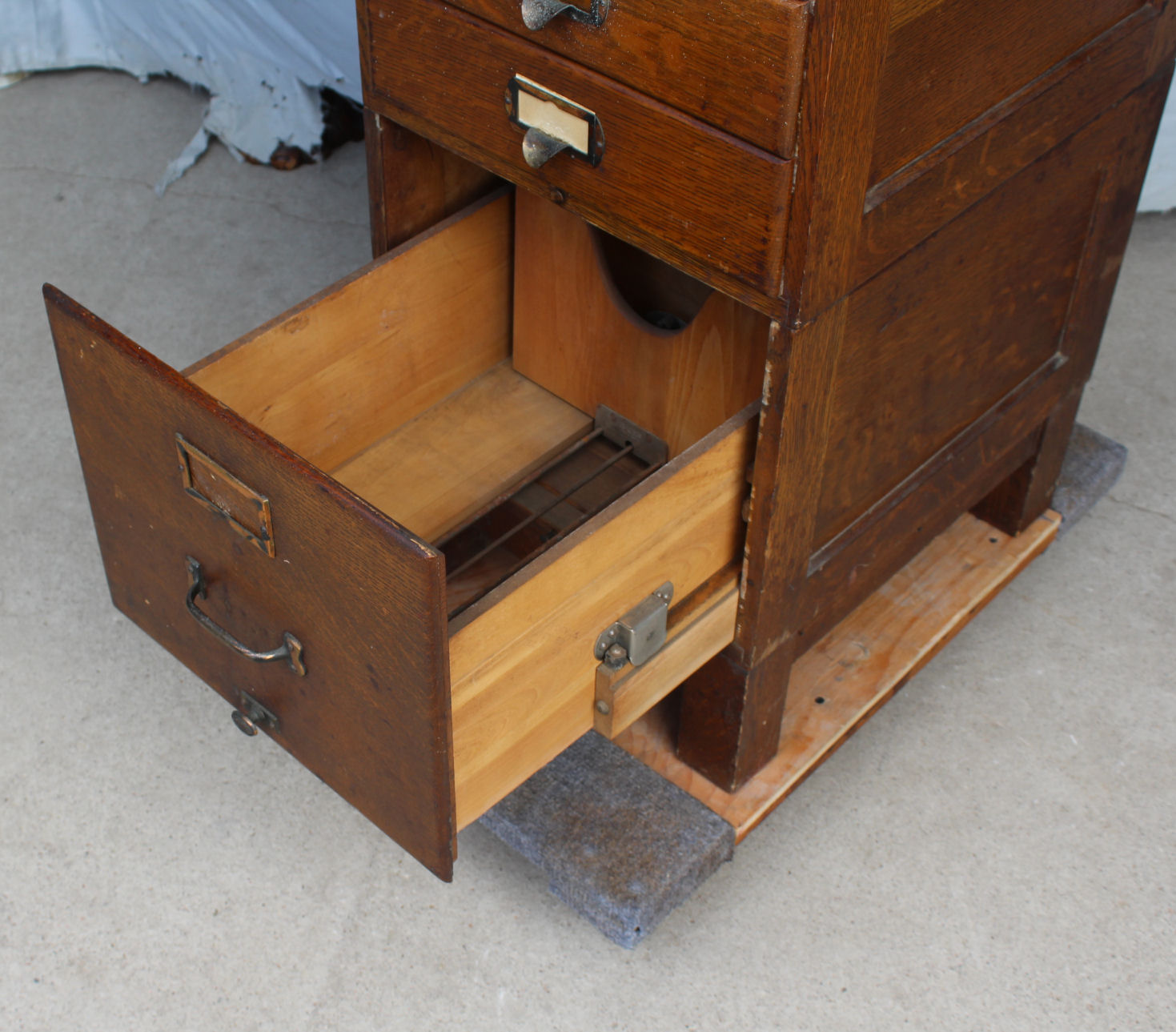 Vintage fireproof combination locking cabinet safe . Bargain John's Antiques | Antique Oak File Cabinet