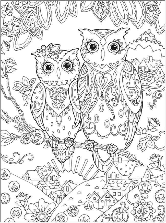 owl coloring pages for adults free detailed owl coloring pages