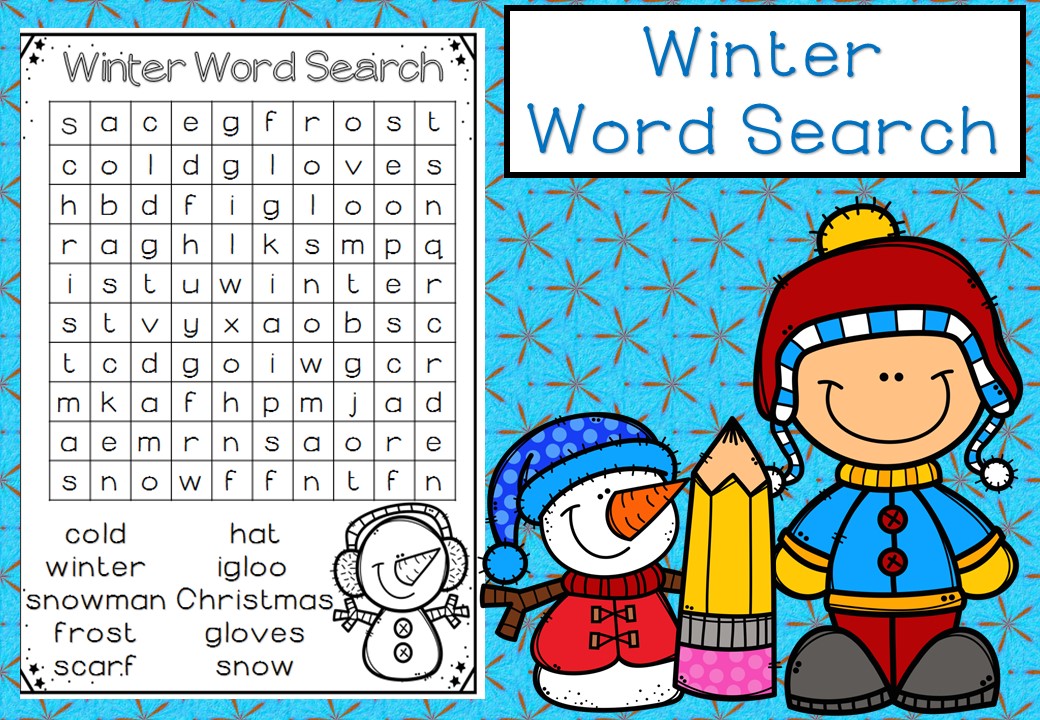 winter word search best coloring pages for kids
