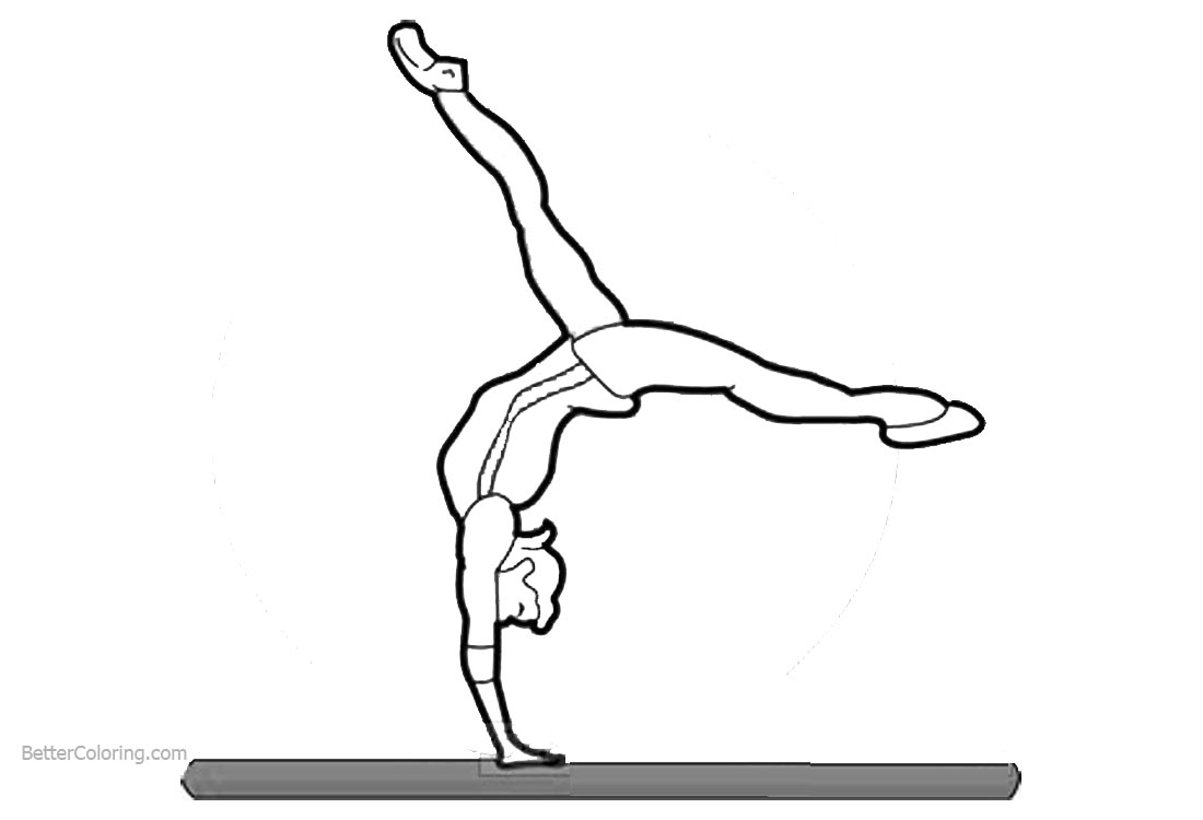 gymnastics coloring pages balance beam free printable