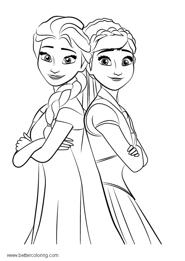 how to draw frozen elsa and anna coloring pages free
