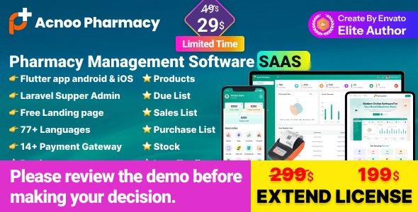 AcnooPharmacy SaaS – Pharmacy Management Software & Flutter App with Admin Panel AcnooPharmacy SaaS – Pharmacy Management Software & Flutter App with Admin Panel