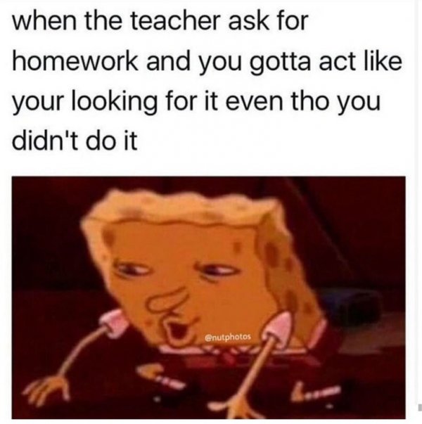 From spongebob's 'ight imma head out' to mr. looking for homework