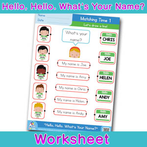 hello hello what s your name free esl worksheet matching time 1 bingobongo