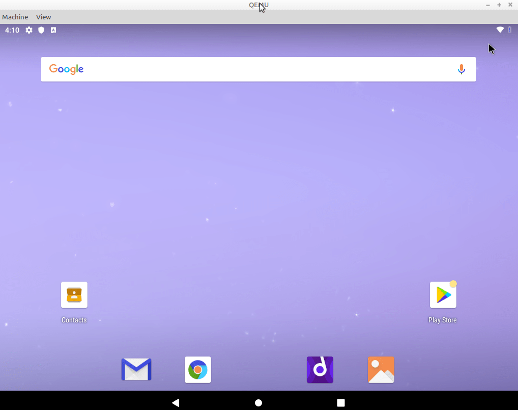 Four Android Emulators Two Apps