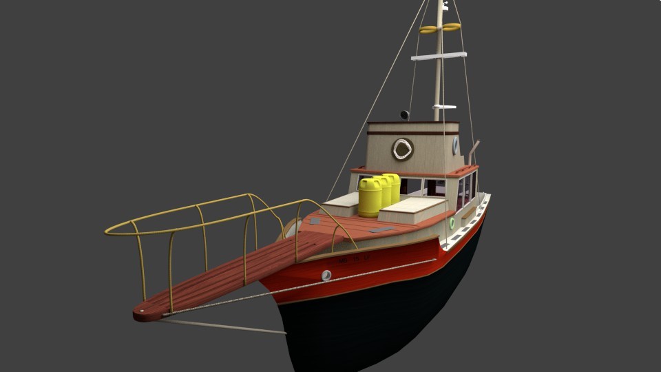 An inshore fishing boat that—in the middle of the twentieth century—was used in . Blend Swap Orca