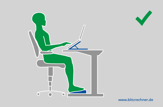 Lesen sie hier, wie sie die optimale schreibtischhöhe finden und wie sie ihren bürostuhl richtig einstellen. Ergonomisch Sitzen: Optimale HÃ¶he von Tisch/Stuhl berechnen