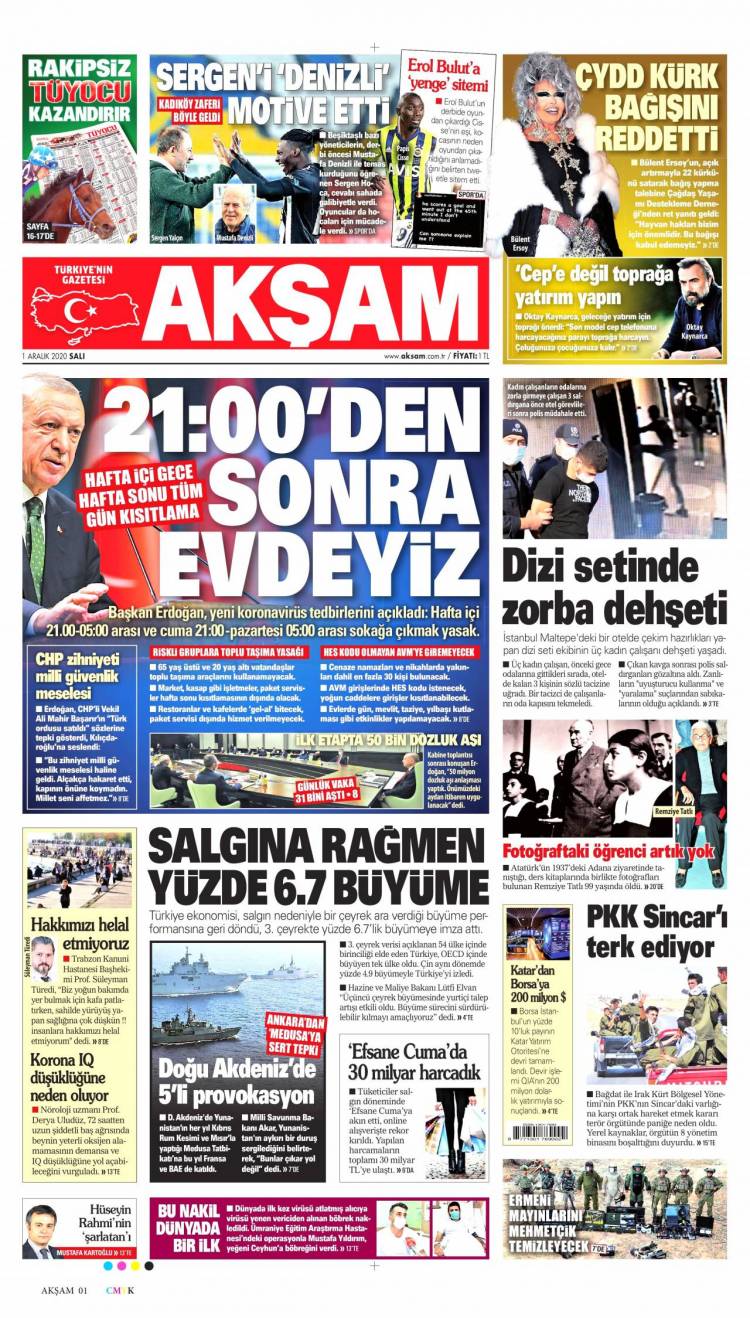 Günün Ulusal Gazete Manşetleri - 01 12 2020