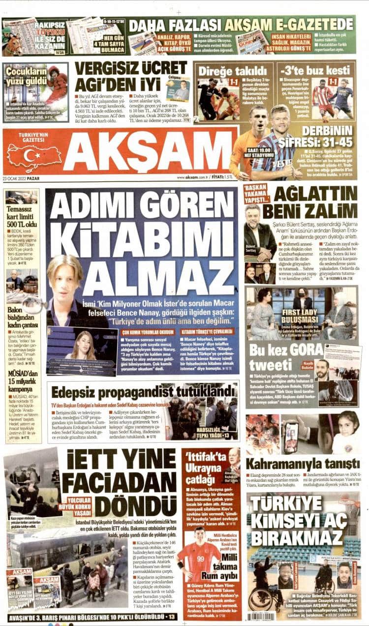 Günün Ulusal Gazete Manşetleri - 23 01 2022
