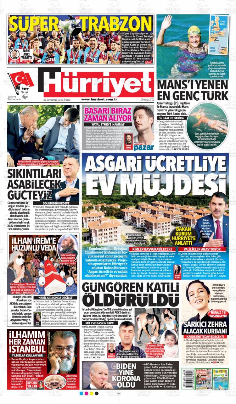 Günün Ulusal Gazete Manşetleri - 31 07 2022