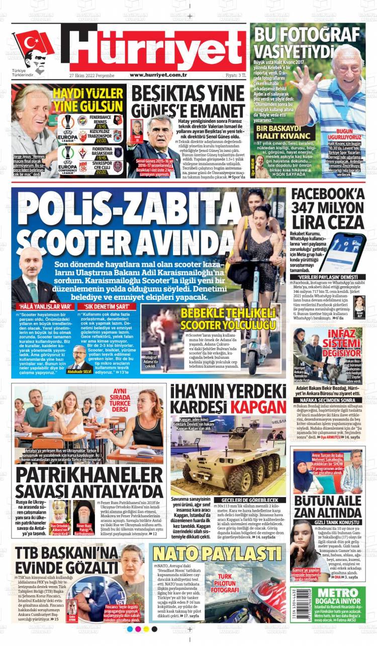 Günün Ulusal Gazete Manşetleri - 27 10 2022