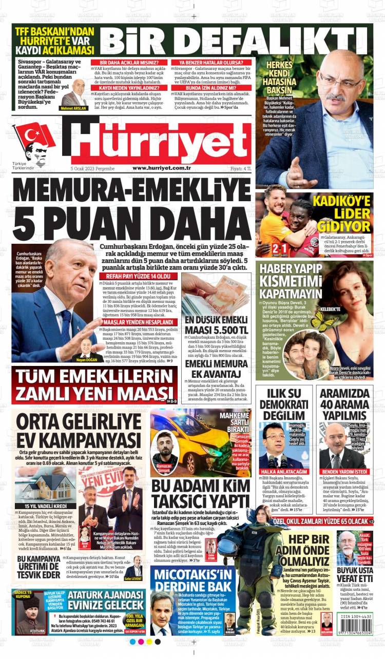 Günün Ulusal Gazete Manşetleri - 06 01 2023