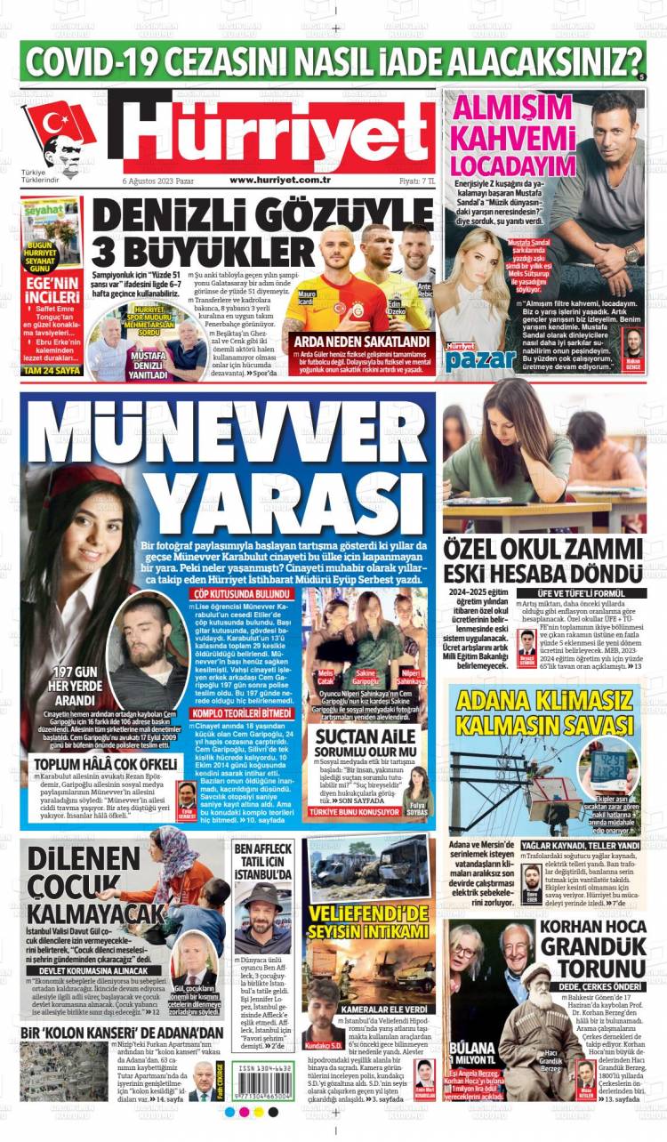 Günün Ulusal Gazete Manşetleri - 06 08 2023