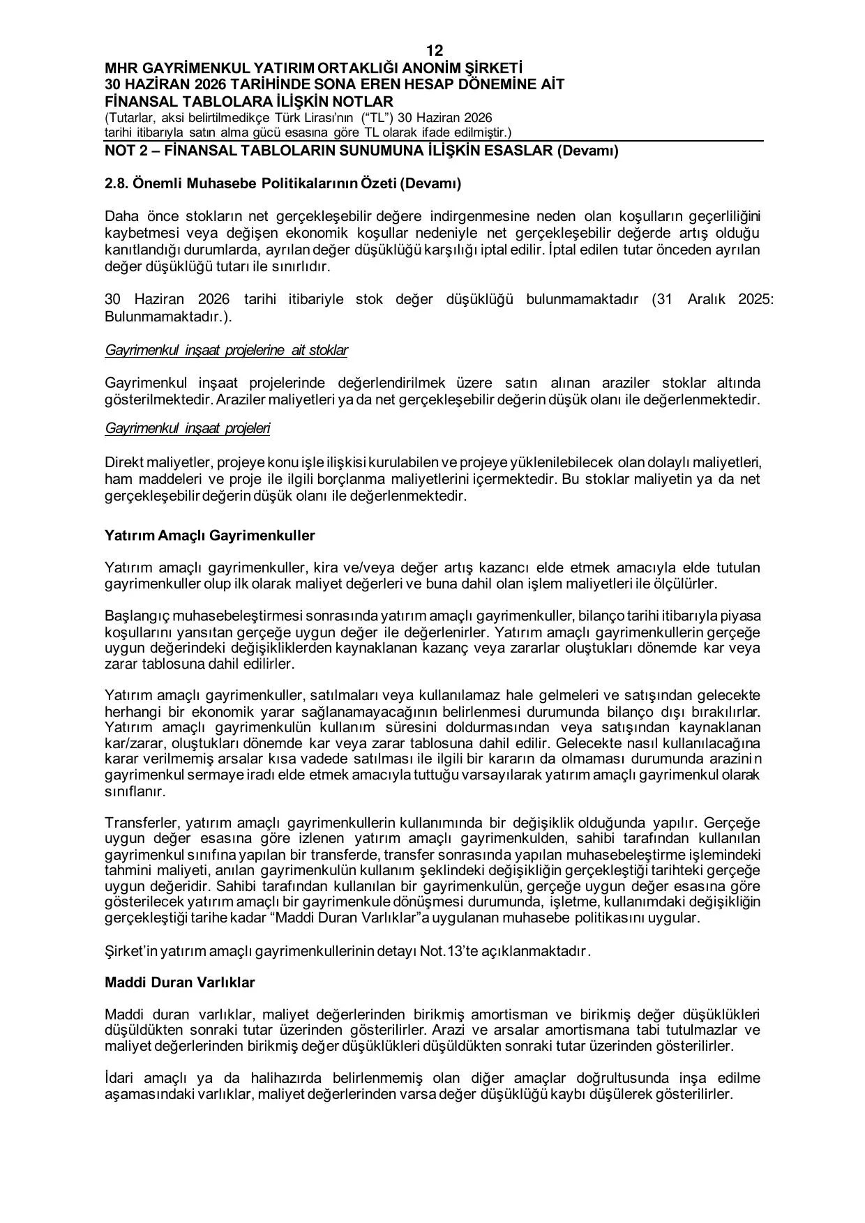 MHR GYO_30.06.2026 Tarihli Baฤฤฑmsฤฑz Denetim Raporu.pdf โ sayfa 14