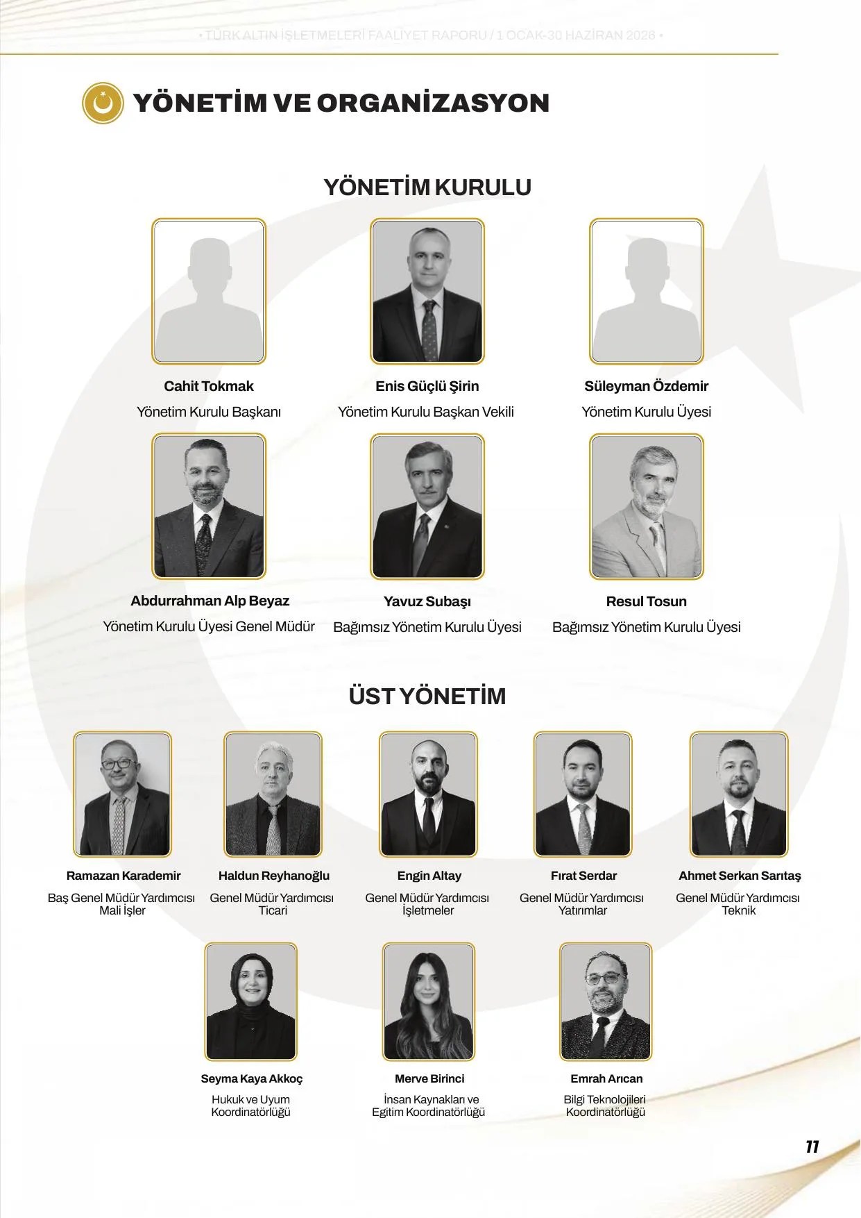 Tรผrk Altฤฑn ฤฐลletmeleri A.ล. Faaliyet Raporu (30.06.2026).pdf โ sayfa 14