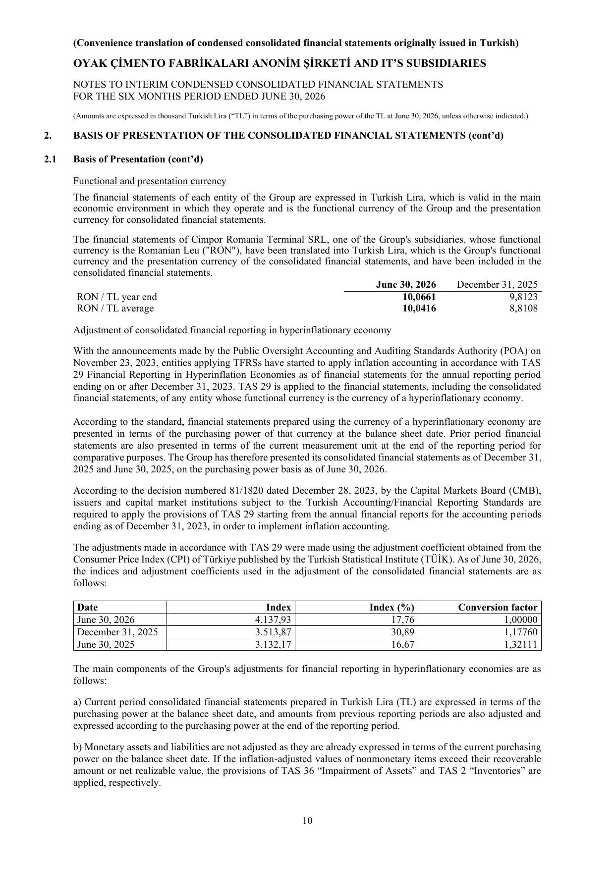 OYAK Çimento Fabrikaları A.Ş.- 30.06.2026 - CMB Report (ENG).pdf — sayfa 14