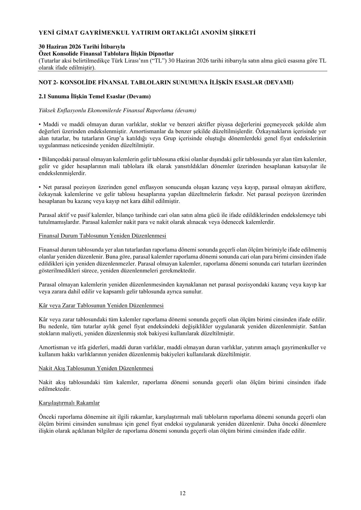 Yeni Gimat Konsolide 30.06.2026.pdf — sayfa 14