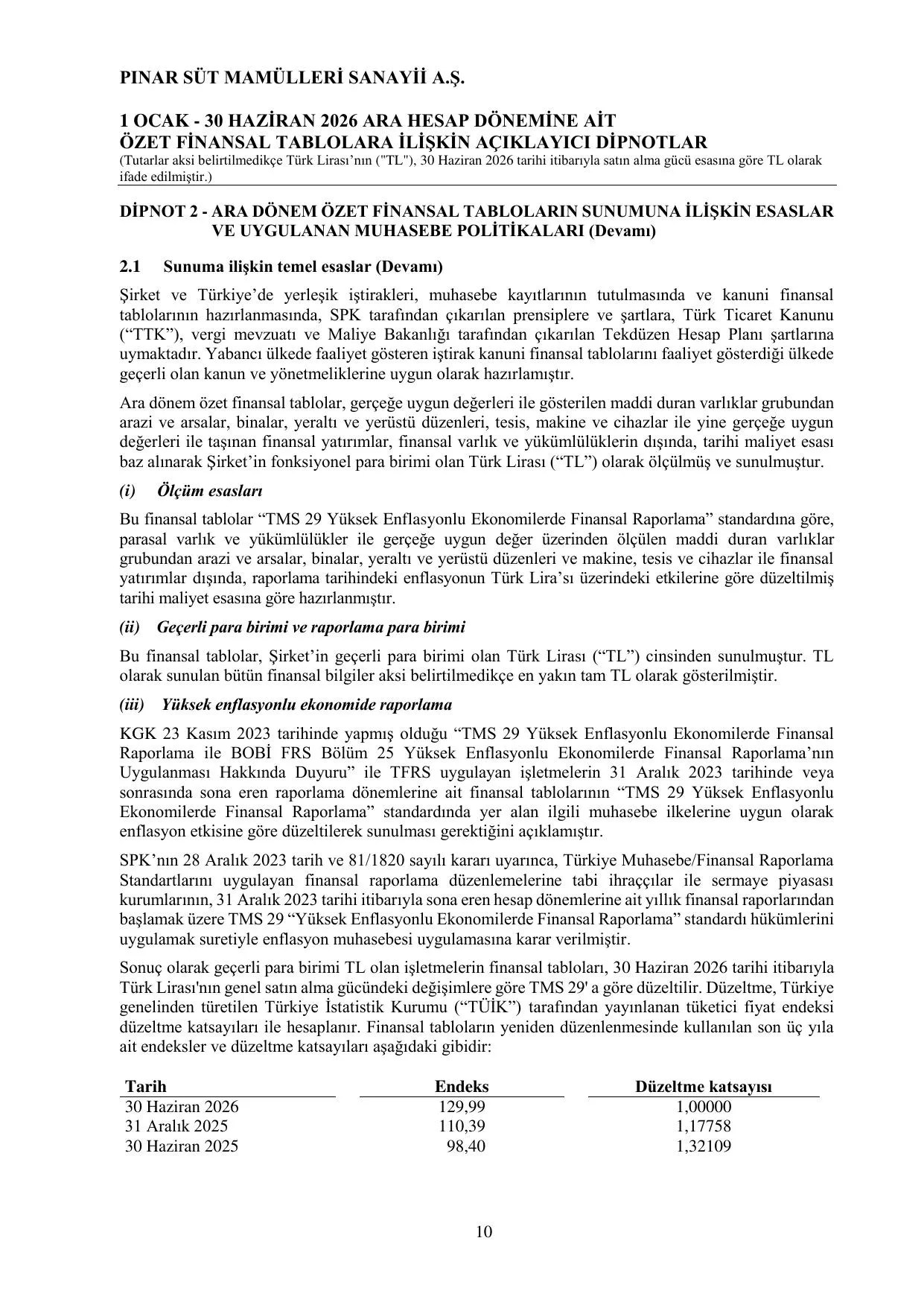 Pınar Süt Mamülleri Sanayii A.Ş. - 30.06.2026 SPK Raporu.pdf — sayfa 14