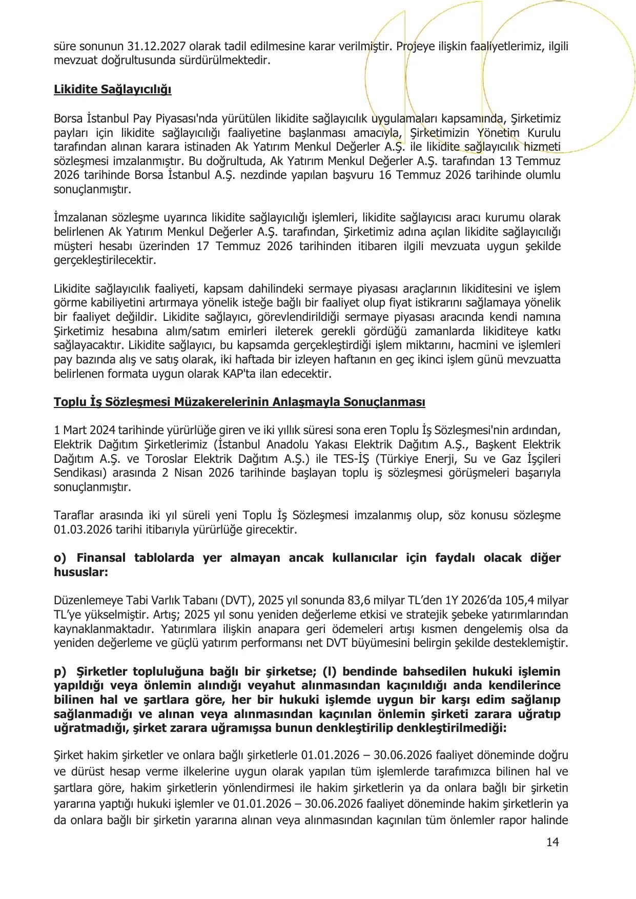 Enerjisa Enerji Aล 30.06.2026 Faaliyet Raporu.pdf โ sayfa 14