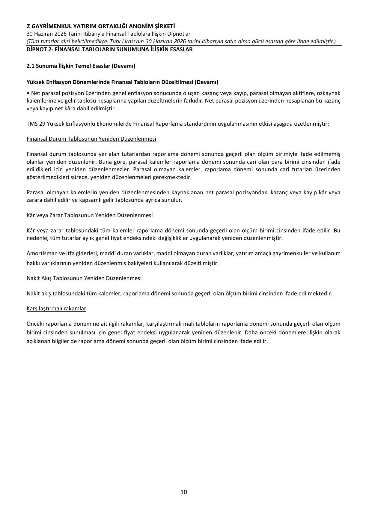 Z GYO_Finansal Rapor 30.06.2026 .pdf — sayfa 14