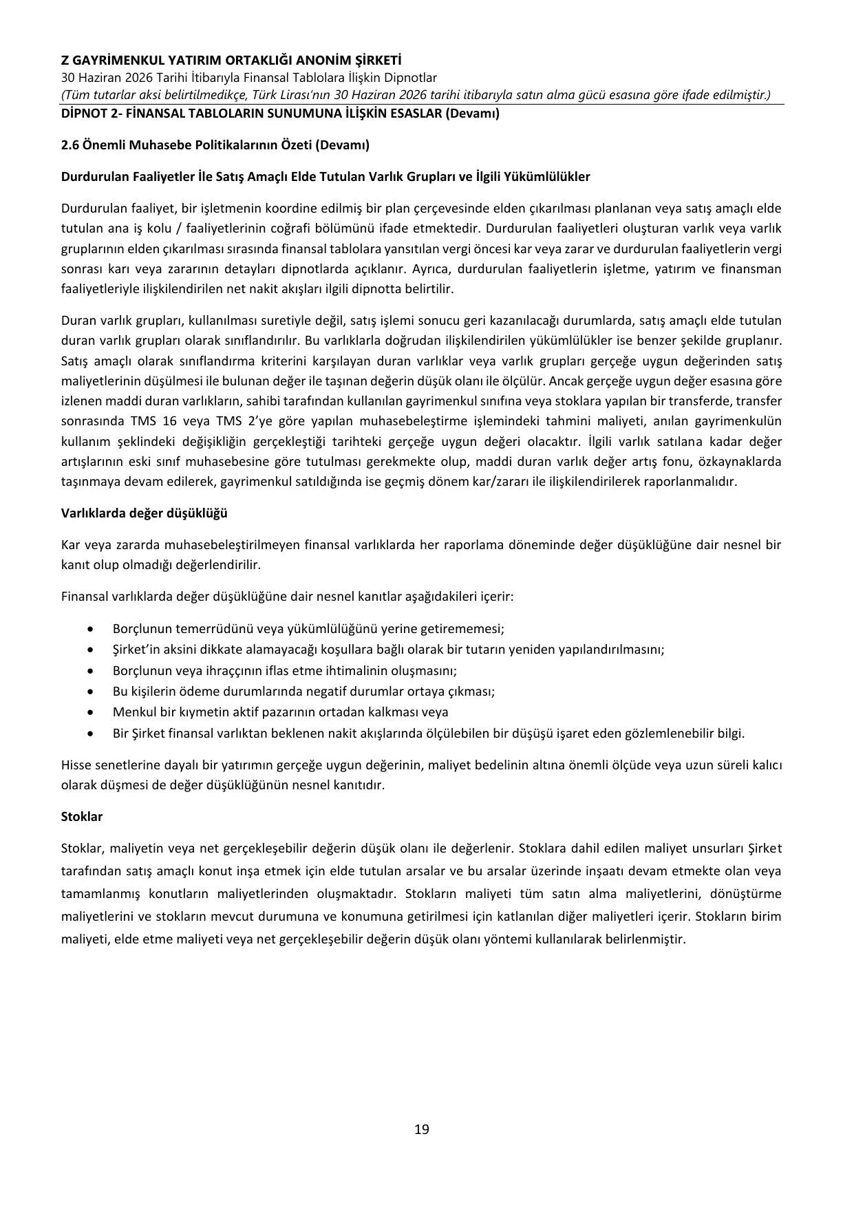 Z GYO_Finansal Rapor 30.06.2026 .pdf — sayfa 23
