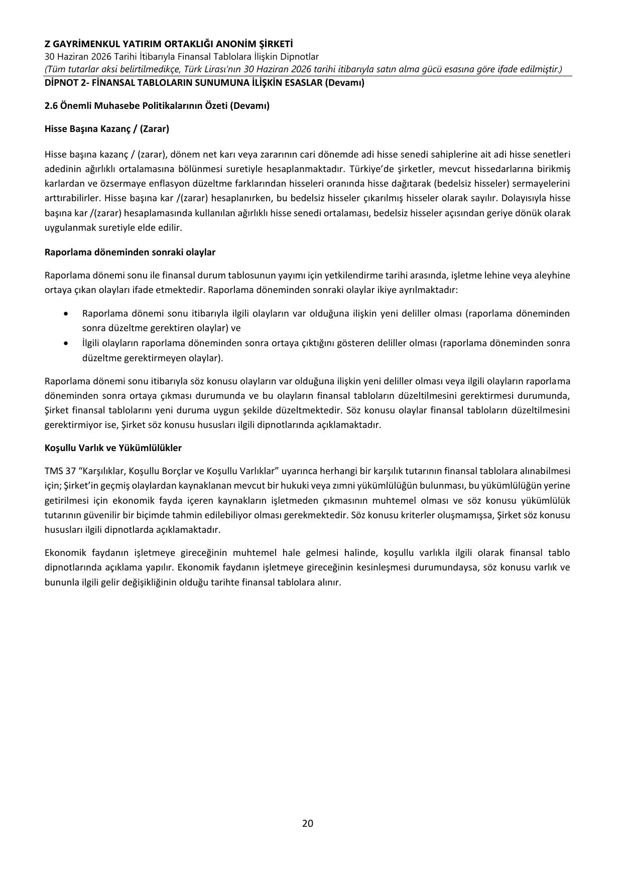 Z GYO_Finansal Rapor 30.06.2026 .pdf — sayfa 24