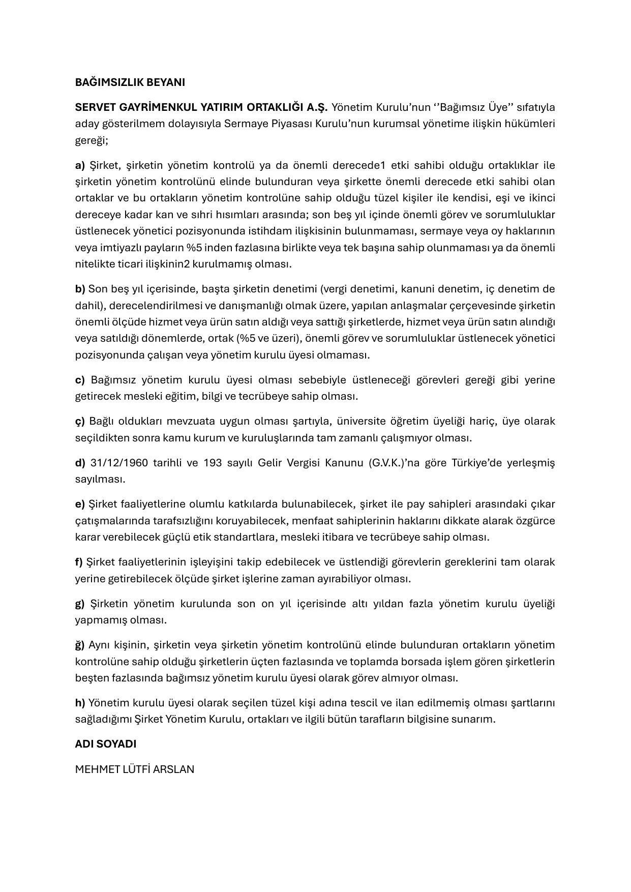 BAฤIMSIZLIK BEYANI-MEHMET LรTFฤฐ ARSLAN.pdf โ sayfa 1