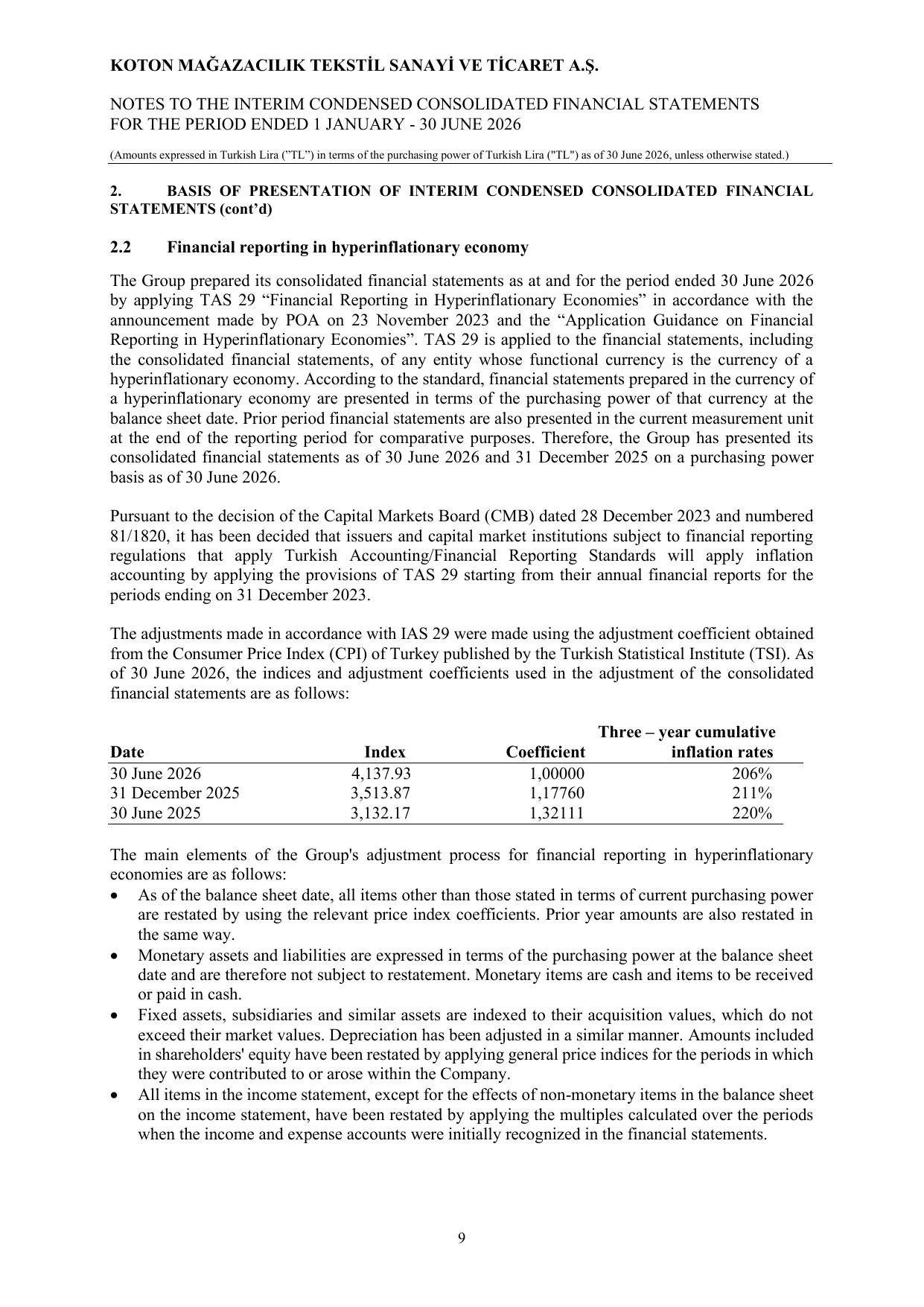 Koton 30.06.2026_Financial Statements and Notes.pdf — sayfa 13