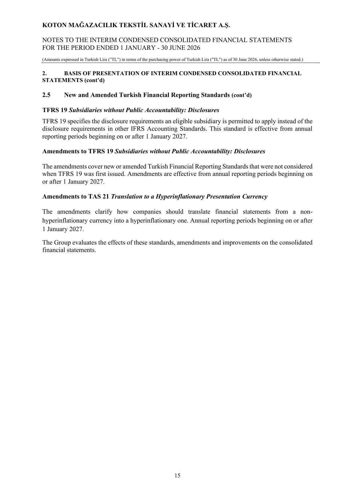 Koton 30.06.2026_Financial Statements and Notes.pdf — sayfa 19