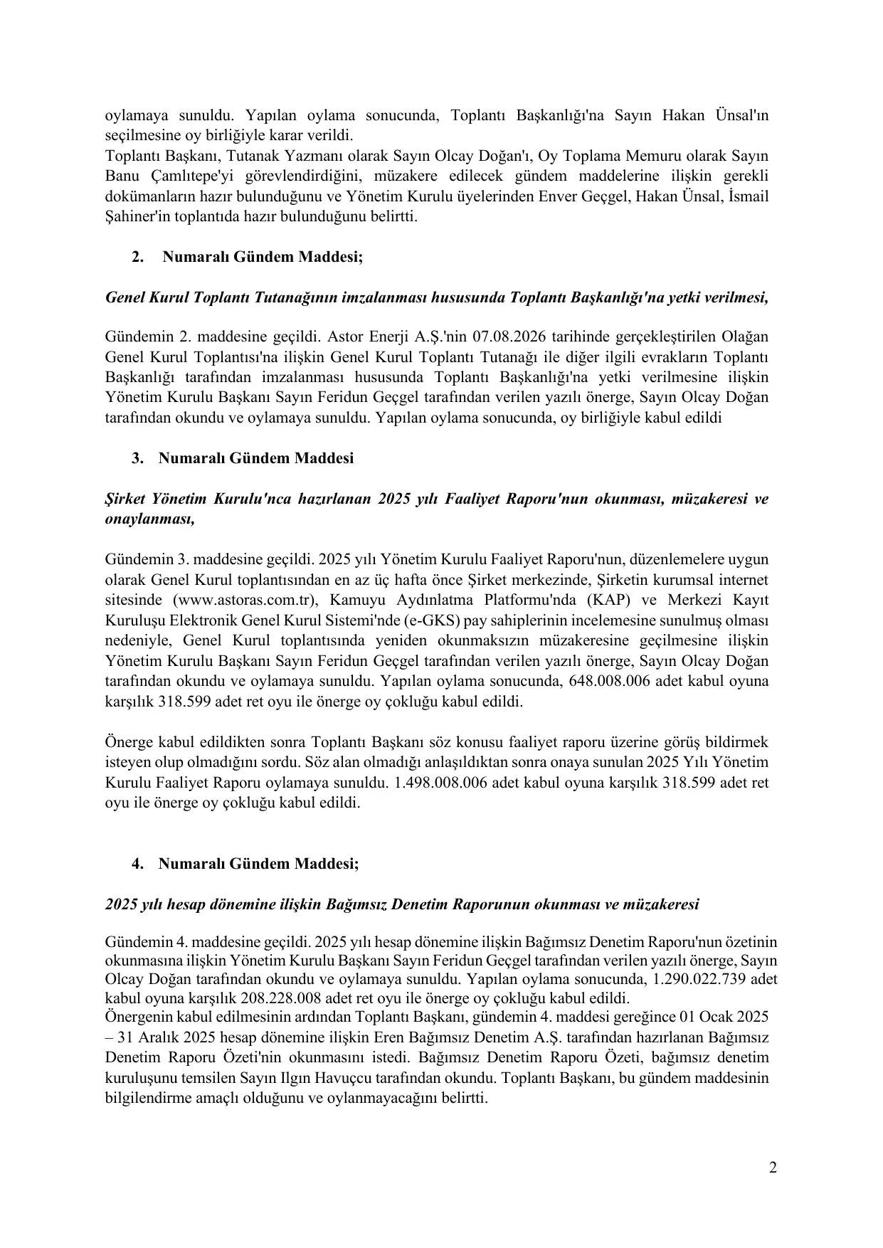 Astor Enerji A.ล Olaฤan GK Toplantฤฑ Tutanaฤฤฑ 07.08.26-KAP.pdf โ sayfa 2