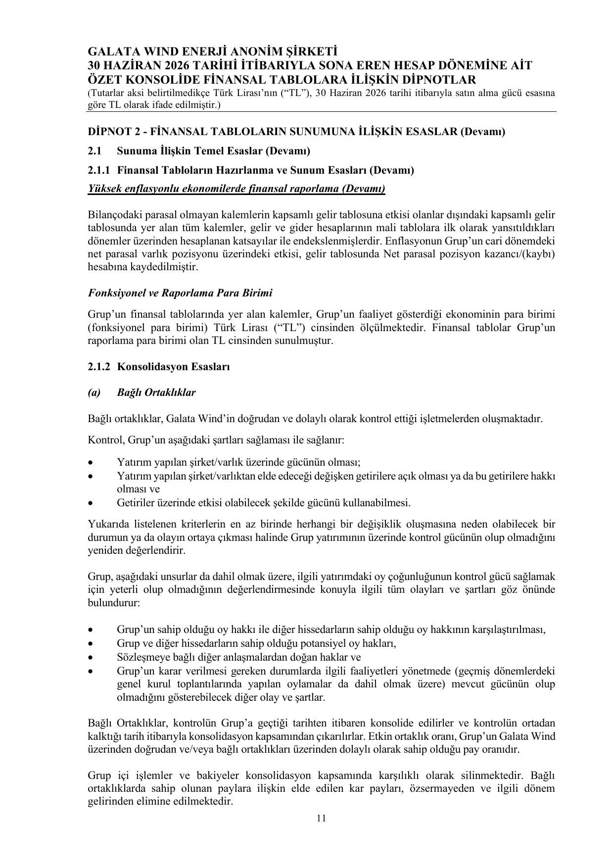 Galata Wind Enerji A.ล. - 30.06.26 TR.pdf โ sayfa 14