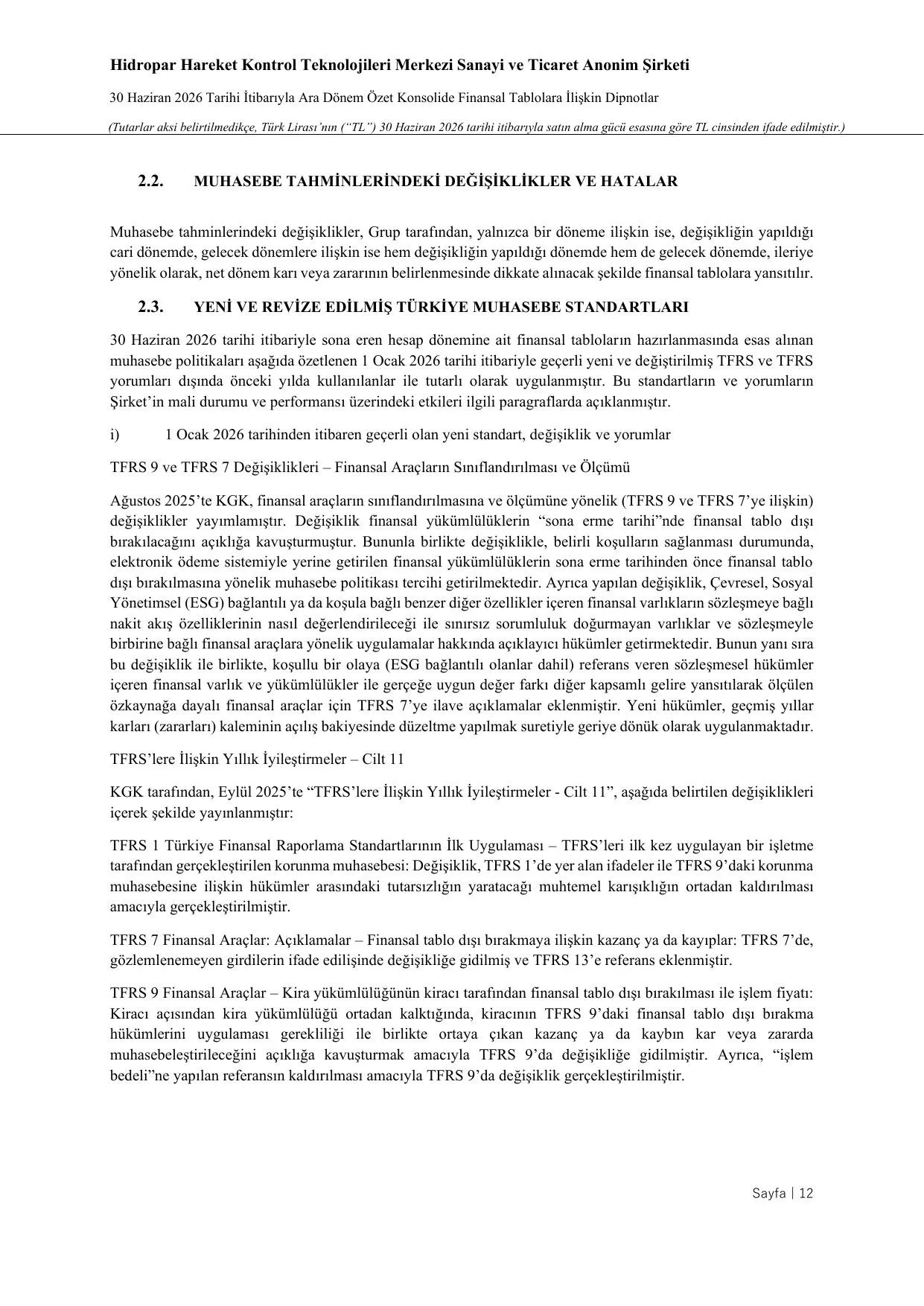 HKTM 30 Haziran 2026 Konsolide Finansal Tablolar TFRS.pdf — sayfa 14