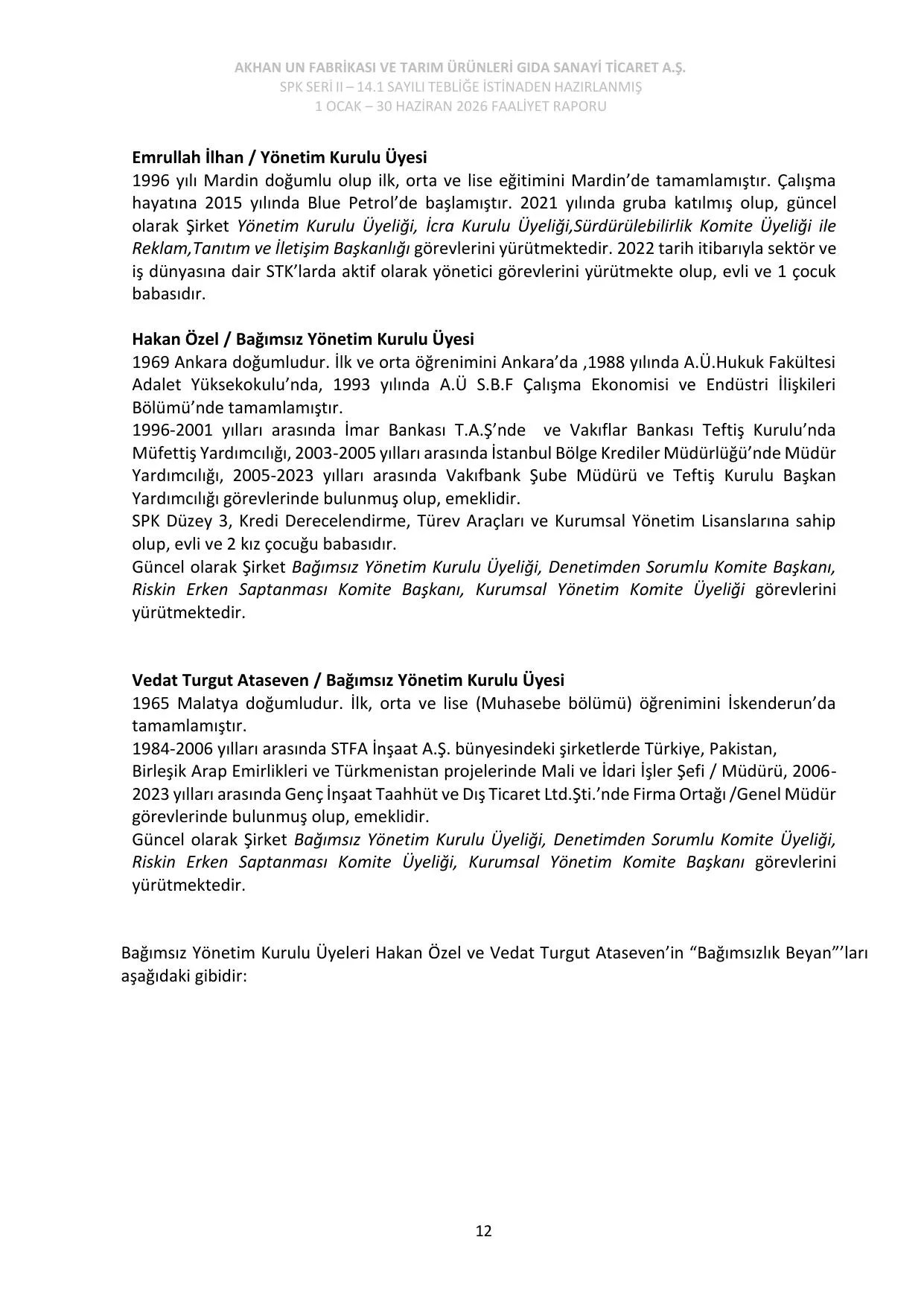 Akhan Un 30.06.2026 Faaliyet Raporu.pdf โ sayfa 14