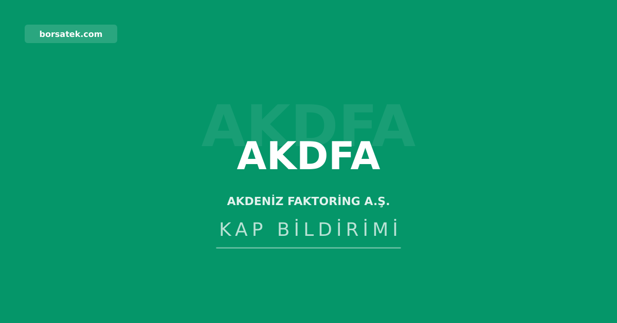 Akdeniz Faktoring'in genel mรผdรผrรผ Asude Gรผl Keskin istifa etti Borsatek