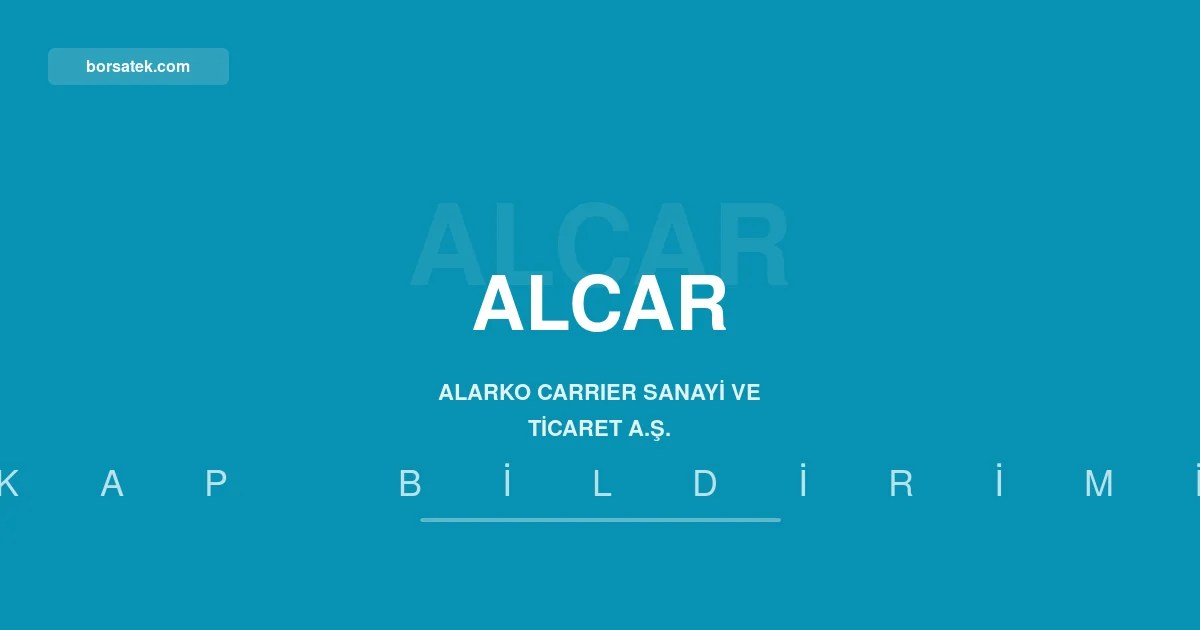 Alarko Carrier'ฤฑn altฤฑ aylฤฑk net zararฤฑ 210,1 milyon TL olarak gerรงekleลti Borsatek