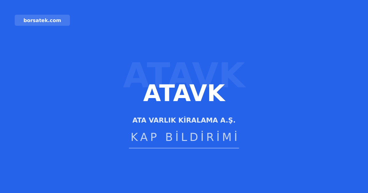 Ata Varlฤฑk Kiralama'dan Fikret Petrol iรงin kira sertifikasฤฑ ihracฤฑ Borsatek