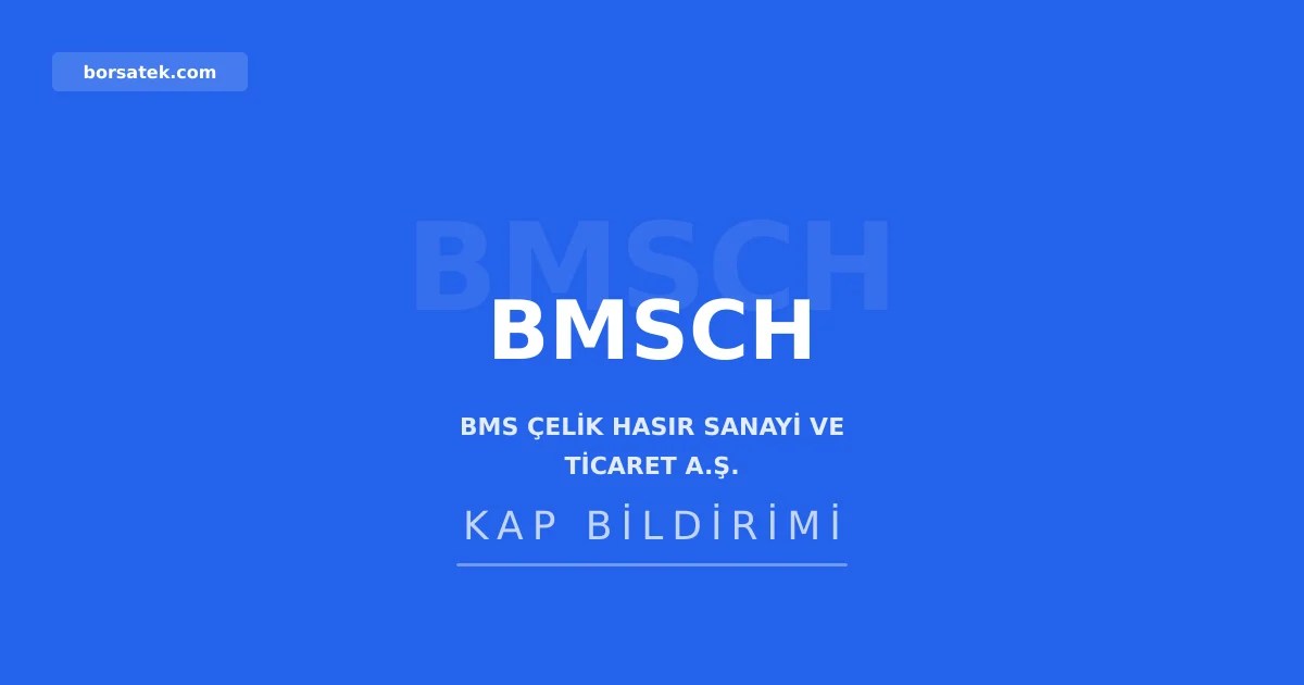 BMS รelik'ten genel mรผdรผrรผn gรถzaltฤฑ durumuna iliลkin aรงฤฑklama Borsatek