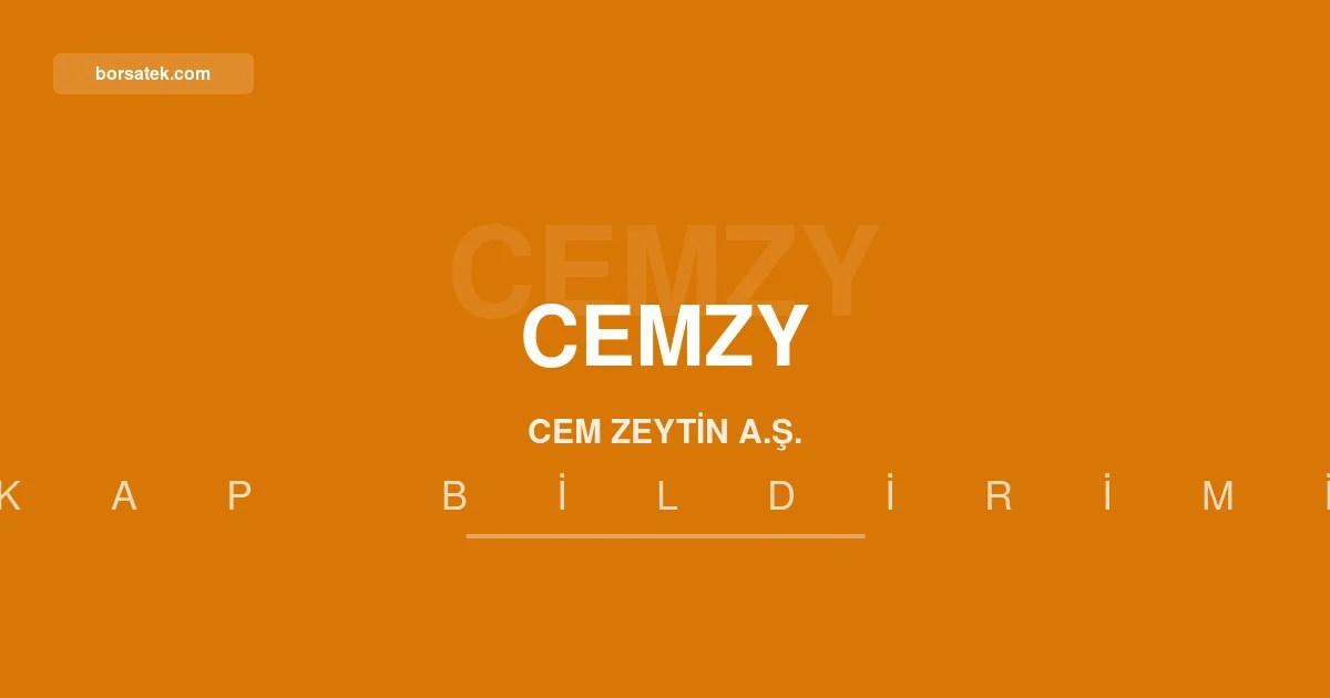 Cem Zeytin'in Ocak-Haziran 2026 faaliyet raporu açıklandı Borsatek